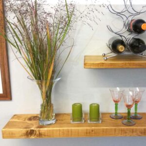 Reclaimed Wood shelving in floating shelves