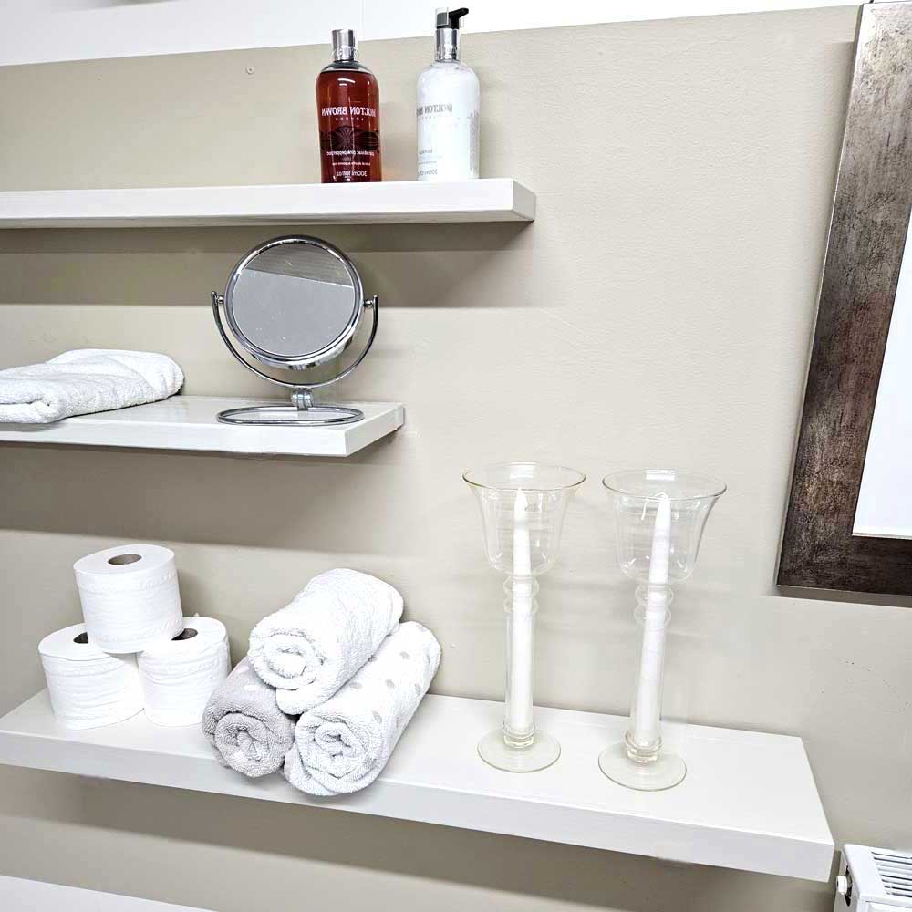 Bathroom Painted Shelving