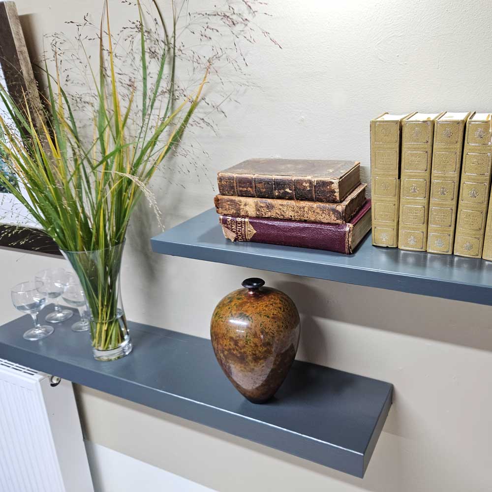Farrow & Ball Floating Shelves in Down Pipe