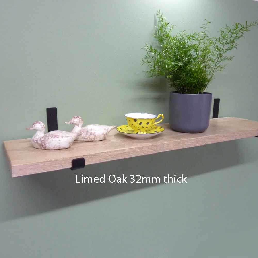 Limed Oak 32mm With Up Brackets