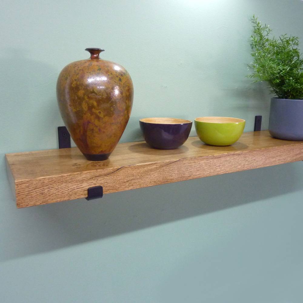 Chunky Solid Oak Shelving with Up Brackets
