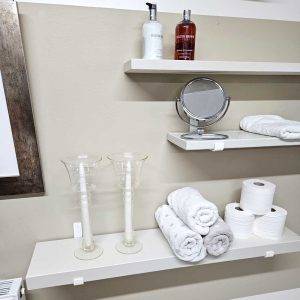 Bathroom Storage with up bracket Shelves