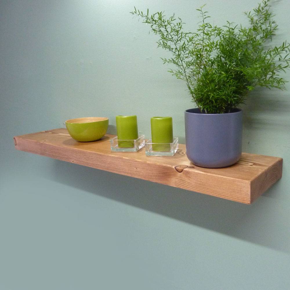 Rustic Floating Shelf in Stripped Pine