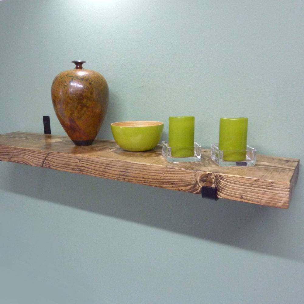 Chunky Rustic Wood Shelving with Up Brackets